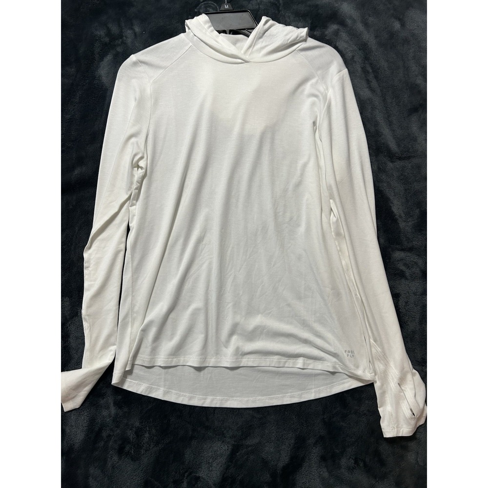Free Fly Women's Bamboo Shade Hoodie II Bright White Small (C9)